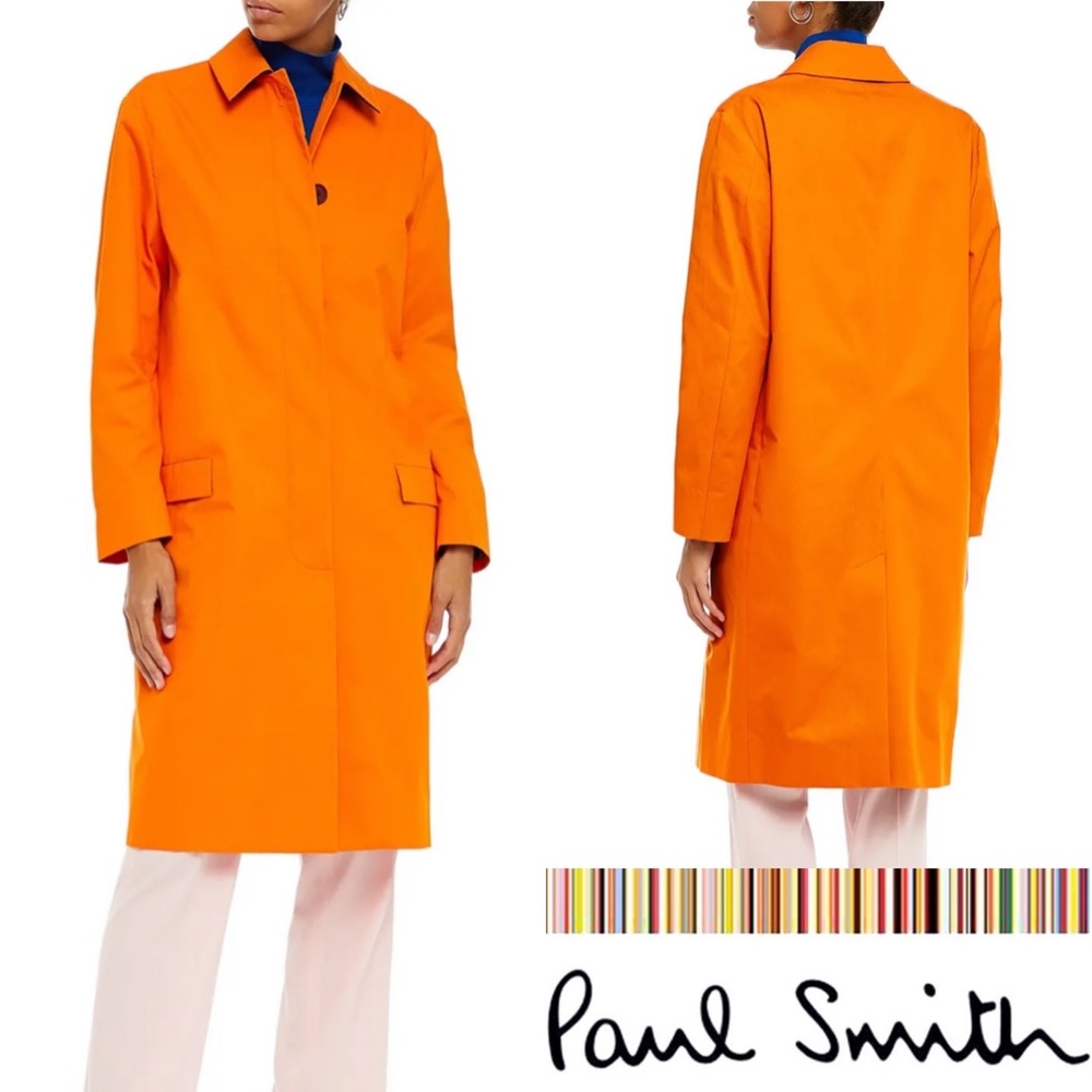 BNWT $695 PAUL SMITH Orange Single Breasted Coat